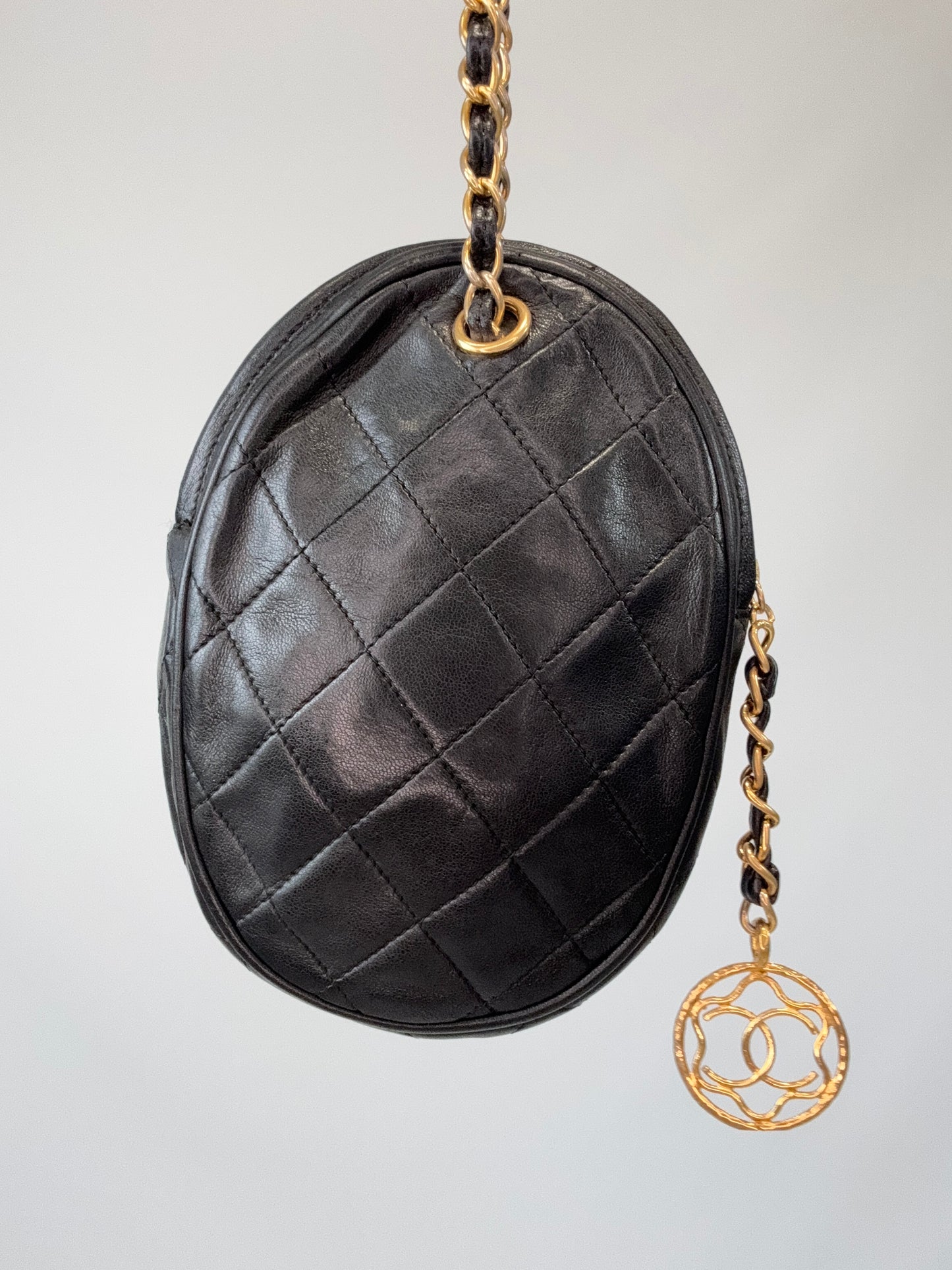 Chanel Vintage Oval Cookie Cut Out CC Bag