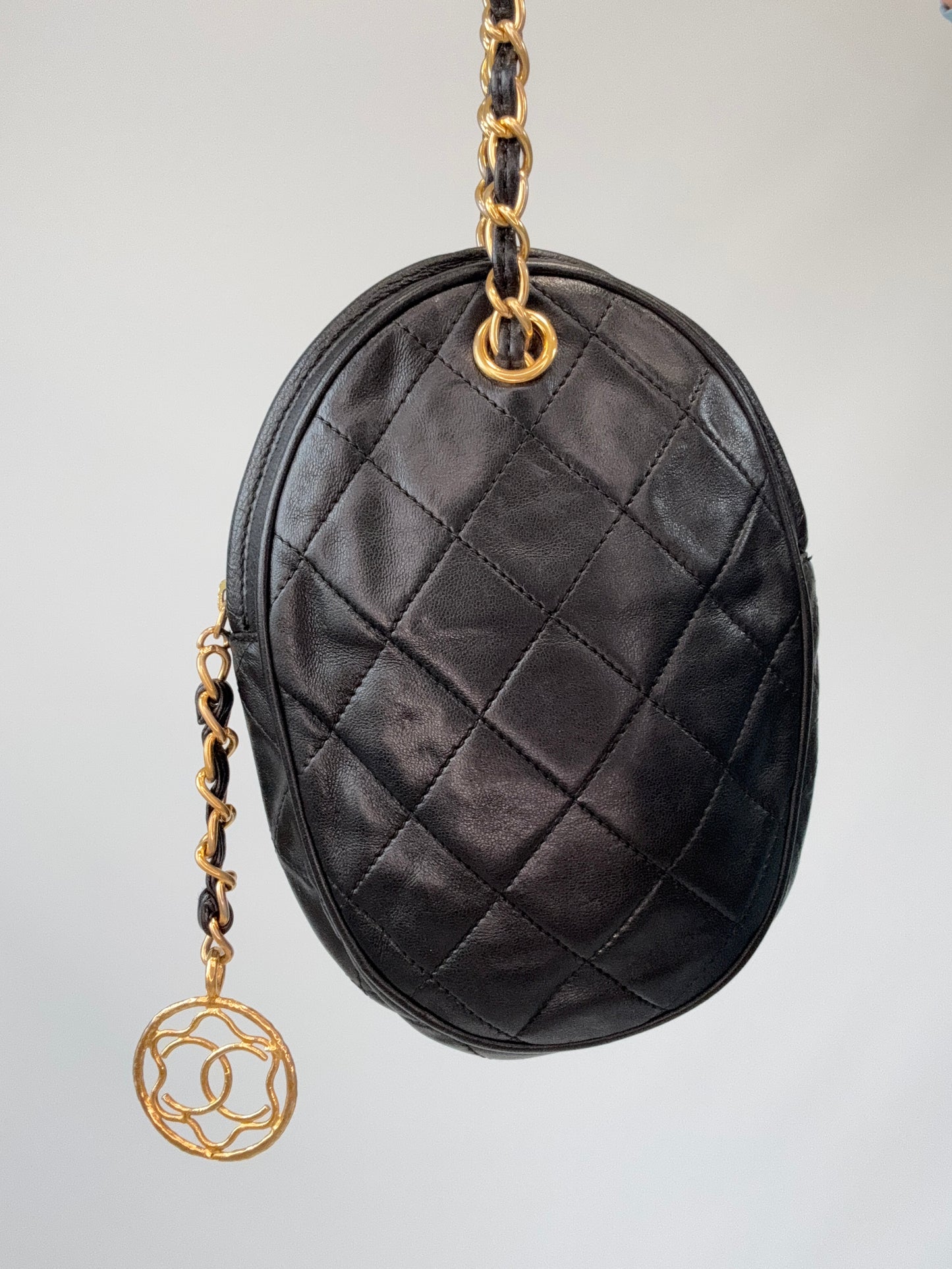 Chanel Vintage Oval Cookie Cut Out CC Bag