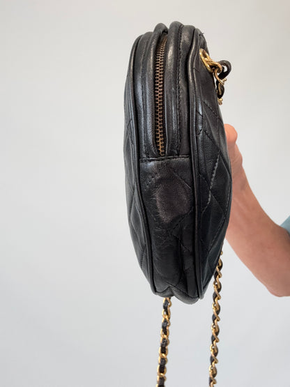 Chanel Vintage Oval Cookie Cut Out CC Bag