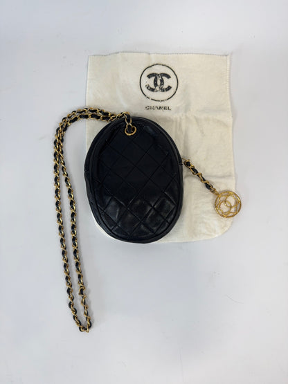 Chanel Vintage Oval Cookie Cut Out CC Bag