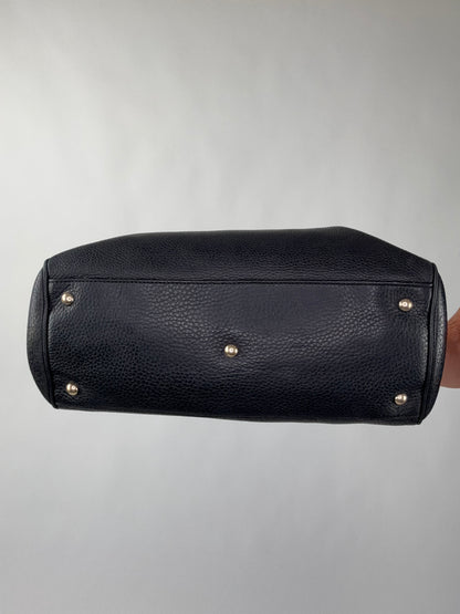 Gucci Black Large Shopper Bamboo Tote