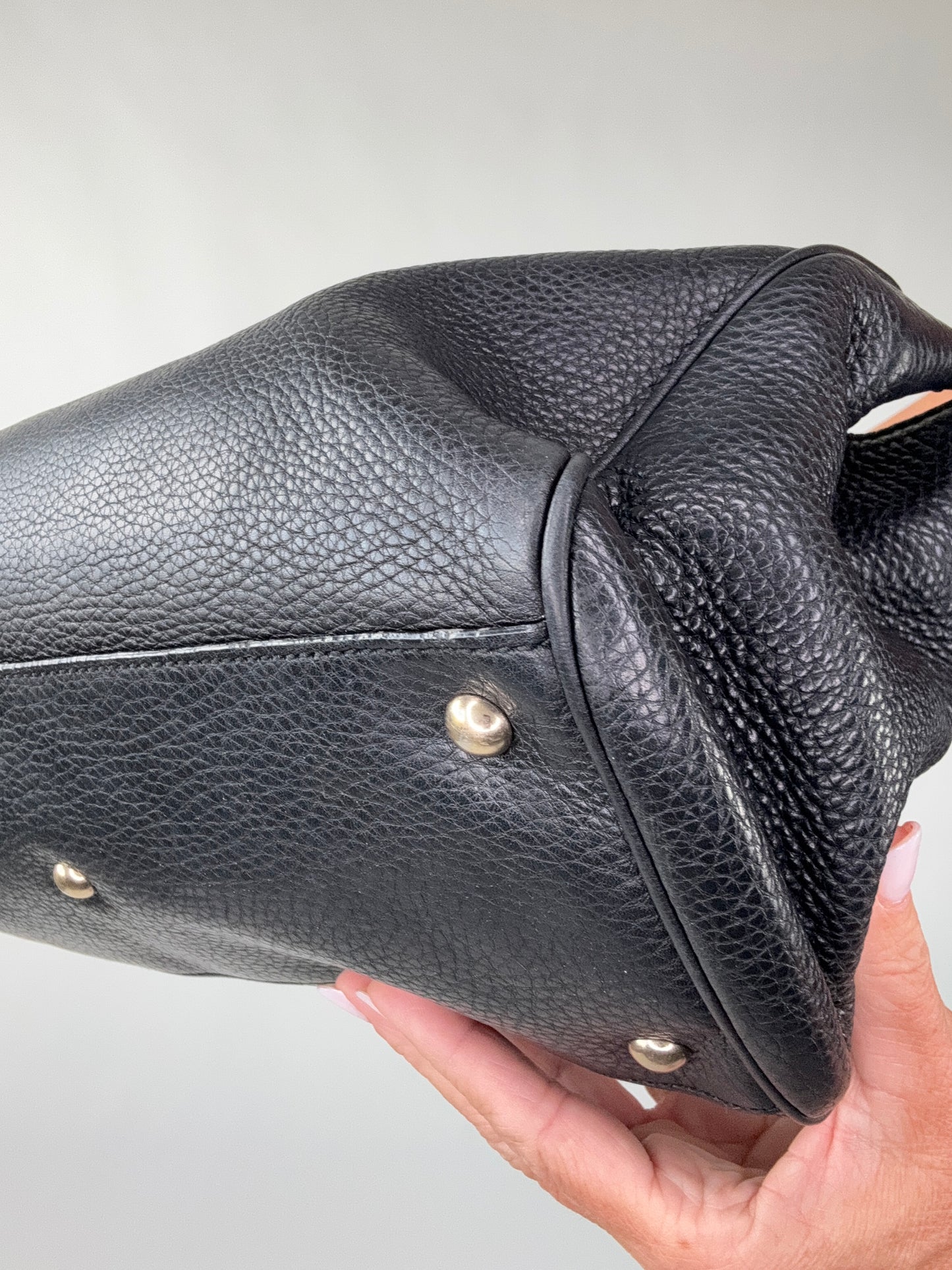 Gucci Black Large Shopper Bamboo Tote