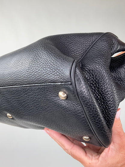 Gucci Black Large Shopper Bamboo Tote