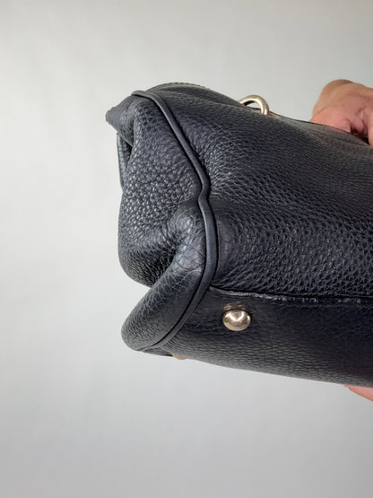 Gucci Black Large Shopper Bamboo Tote