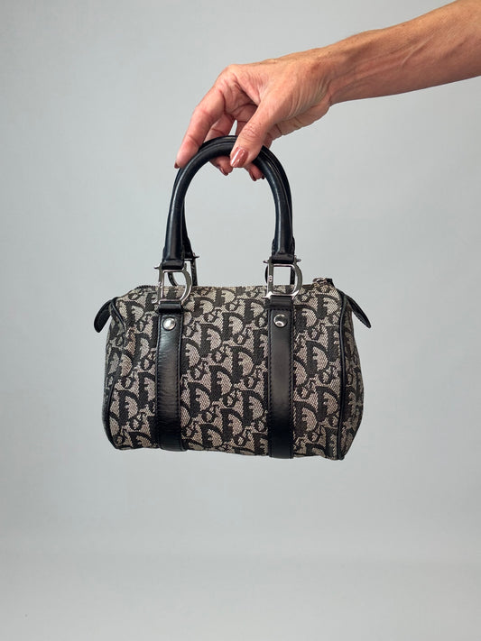 Dior Trotter Mini Boston Bag -Navy Blue
