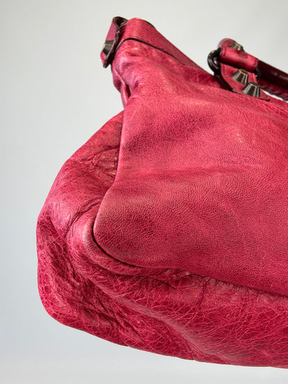 Balenciaga First La City- Burgundy Red