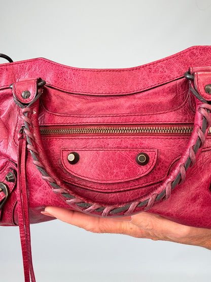 Balenciaga First La City- Burgundy Red