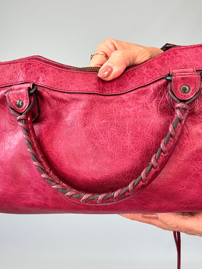 Balenciaga First La City- Burgundy Red