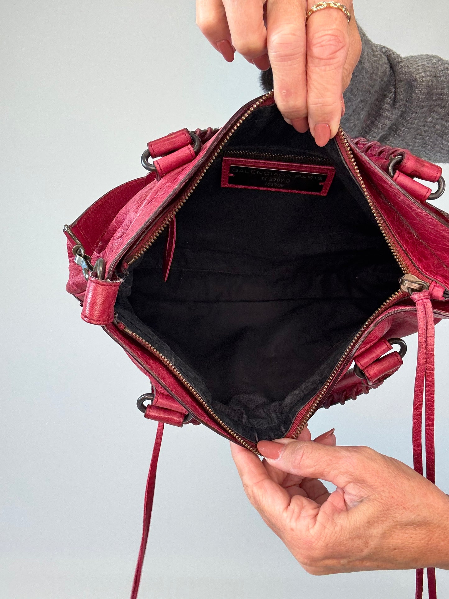 Balenciaga First La City- Burgundy Red