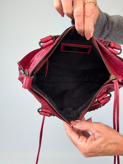 Balenciaga First La City- Burgundy Red