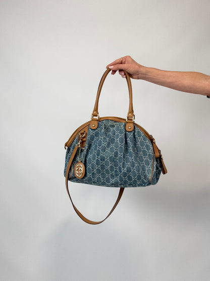 Gucci Denim Sukey Two-Way Bag