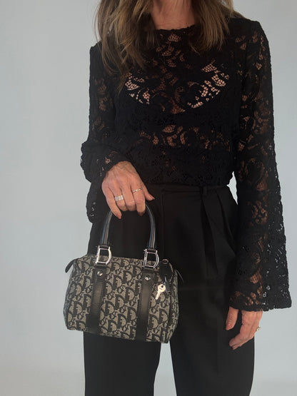 Dior Trotter Mini Boston Bag -Navy Blue