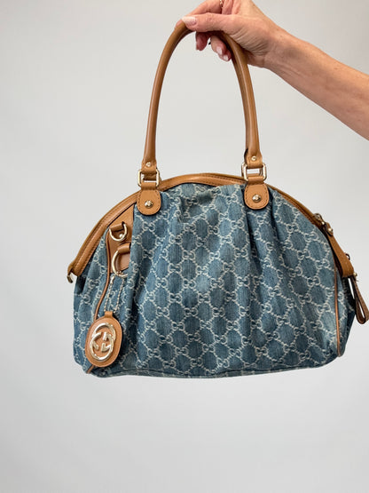 Gucci Denim Sukey Two-Way Bag