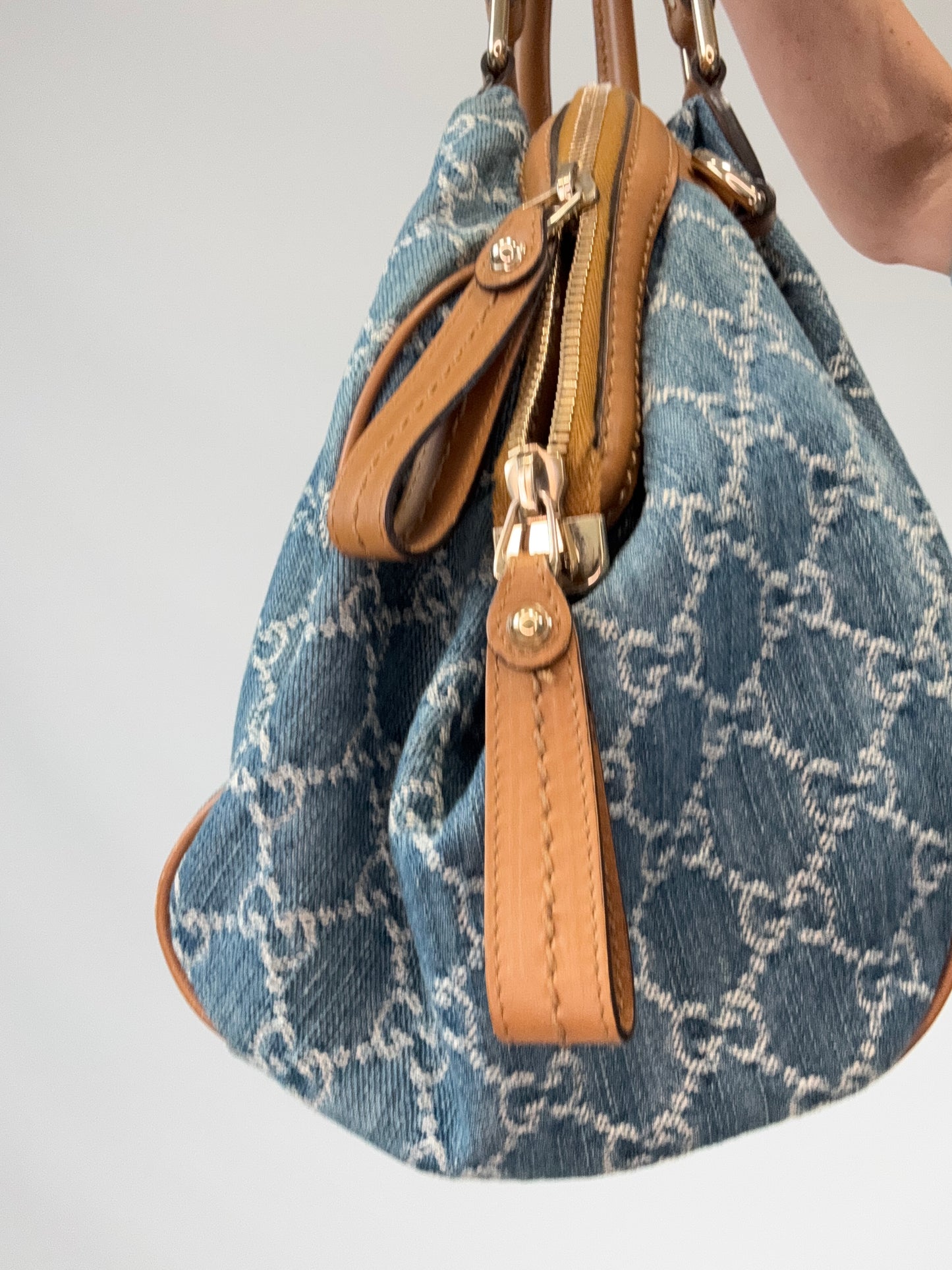 Gucci Denim Sukey Two-Way Bag