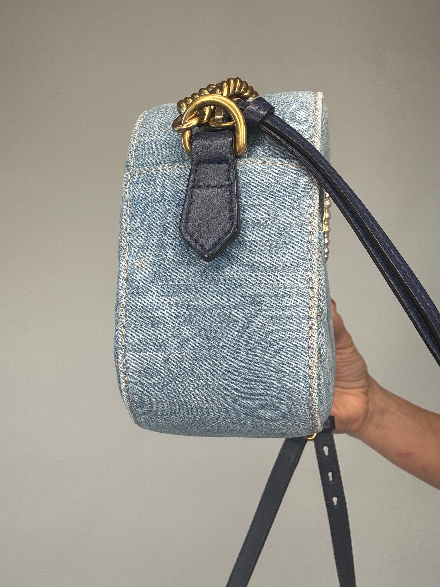 Gucci GG Marmont Denim Shoulder Bag