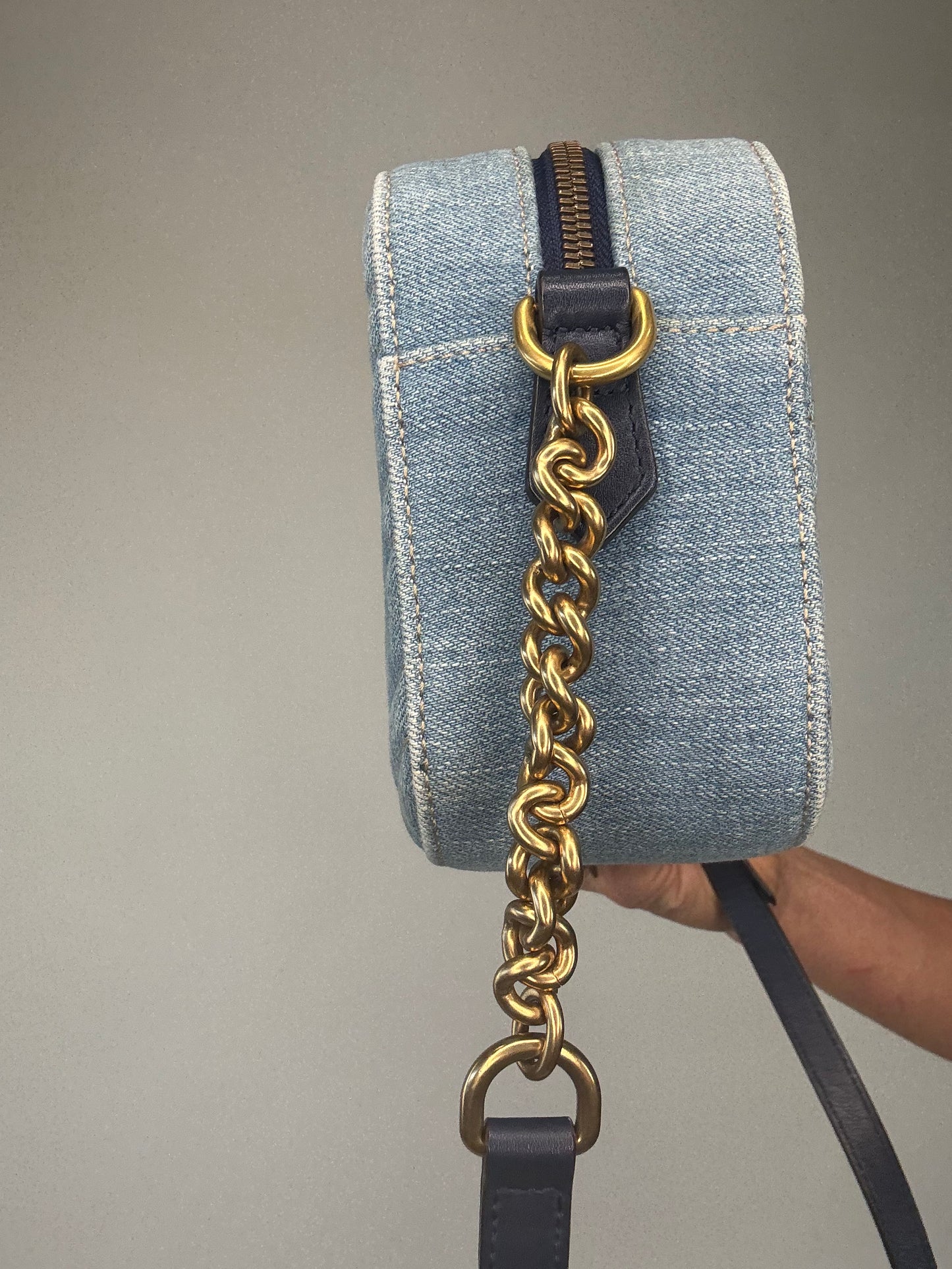 Gucci GG Marmont Denim Shoulder Bag