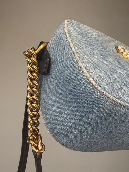 Gucci GG Marmont Denim Shoulder Bag