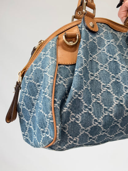 Gucci Denim Sukey Two-Way Bag