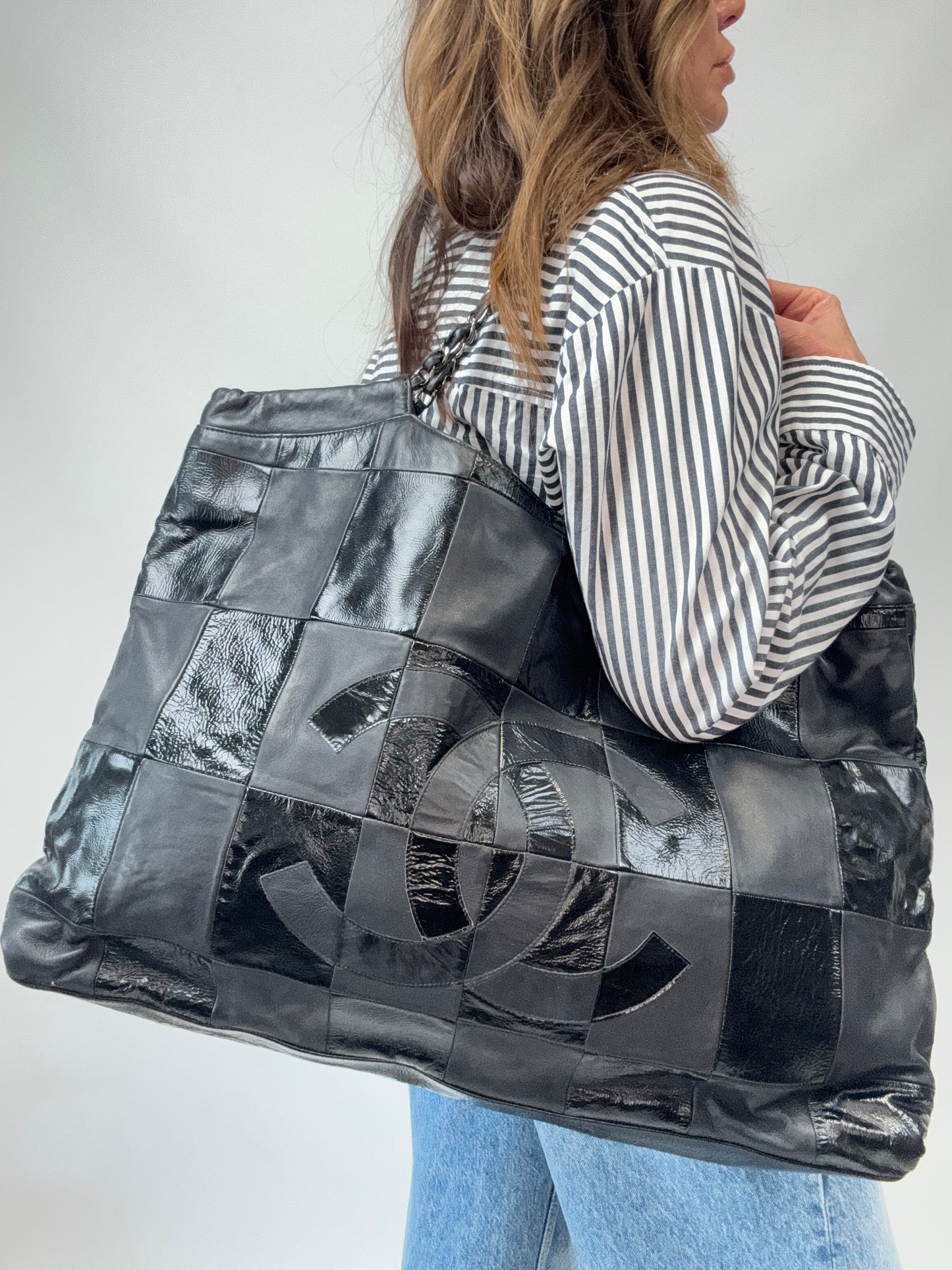 Chanel 2005–2006 Patchwork Brooklyn GST Tote-Balck