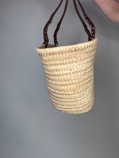 Prada Palmitto Vitello Woven Palm Tote