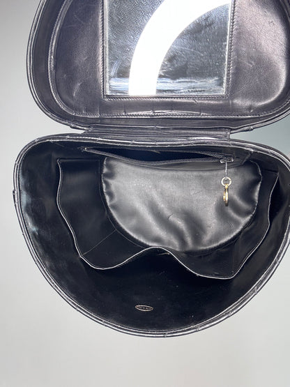 Chanel V Stitch Vintage Two Way Vanity Bag With Mirror