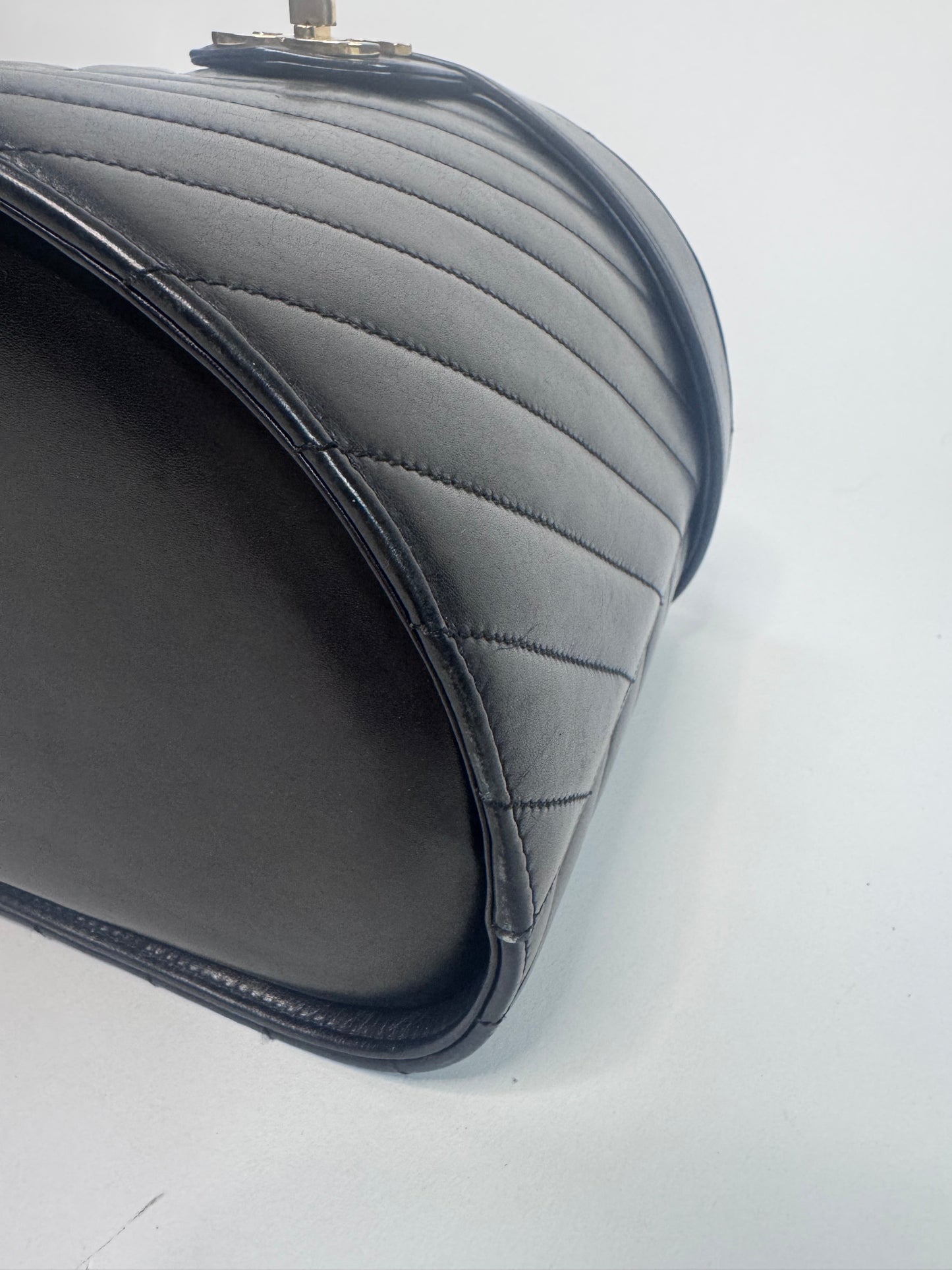 Chanel V Stitch Vintage Two Way Vanity Bag With Mirror