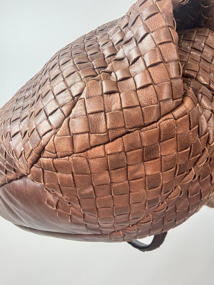 Bottega Veneta Large Intrecciato Campana Hobo — Brown
