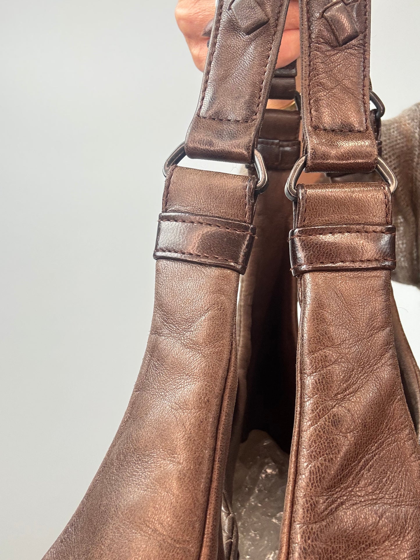 Bottega Veneta Large Intrecciato Campana Hobo — Brown