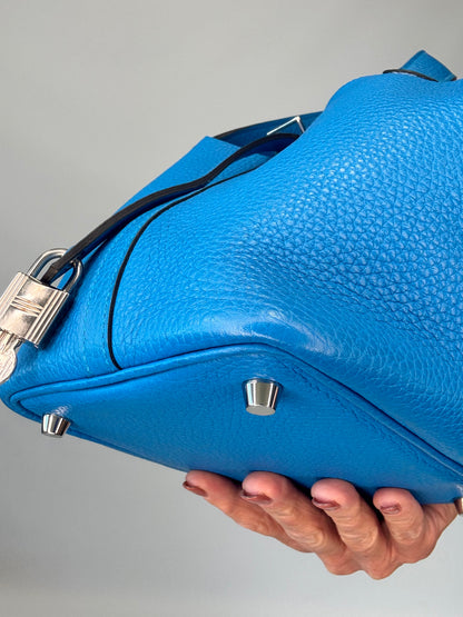 Hermes Pocotin Lock 18 PM Taurillon Clemence - Bleu Zanzibar