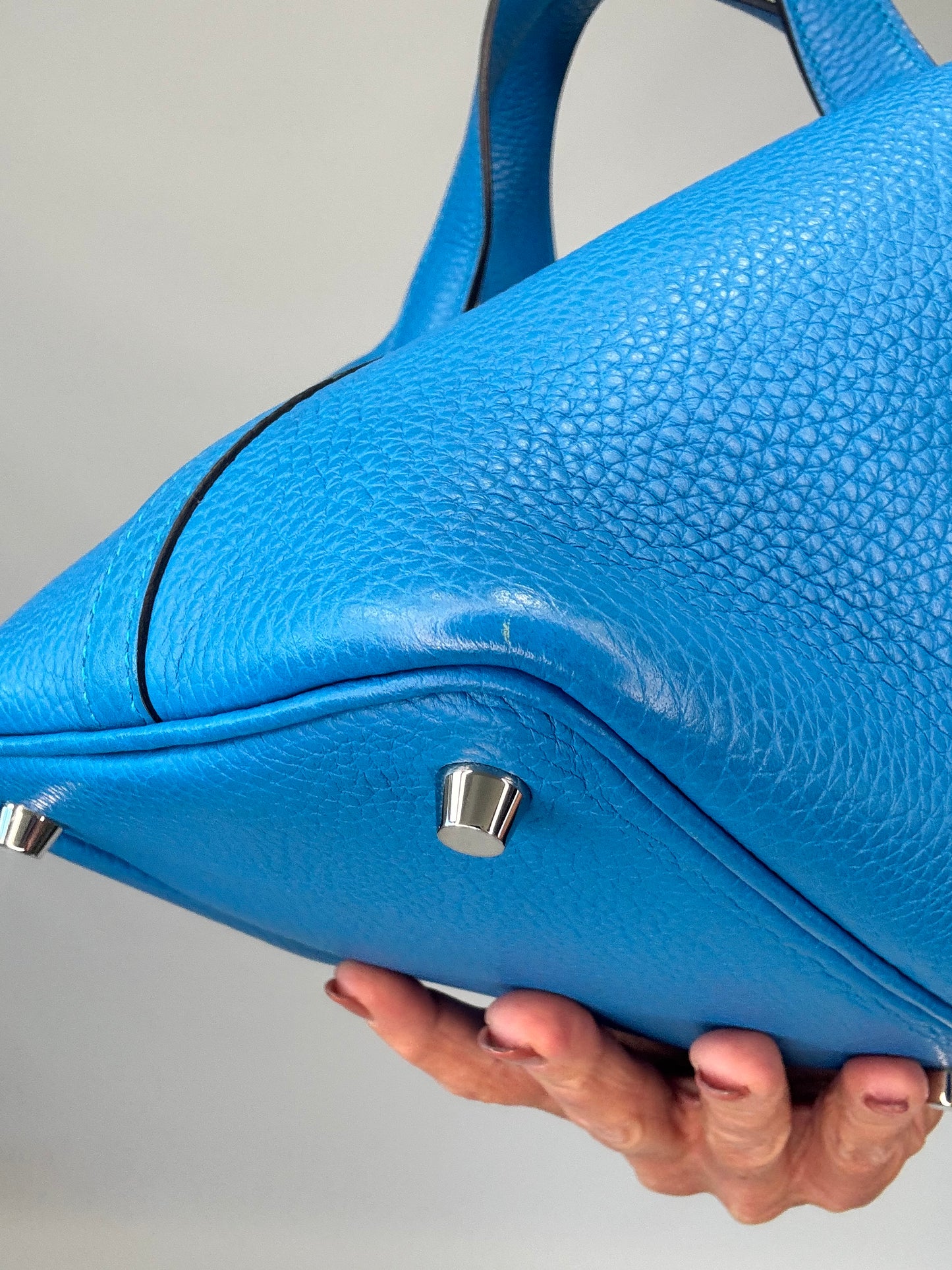 Hermes Pocotin Lock 18 PM Taurillon Clemence - Bleu Zanzibar