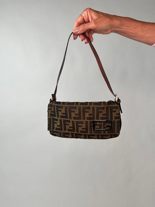 Fendi Vintage Zucca Baguette Shoulder Bag