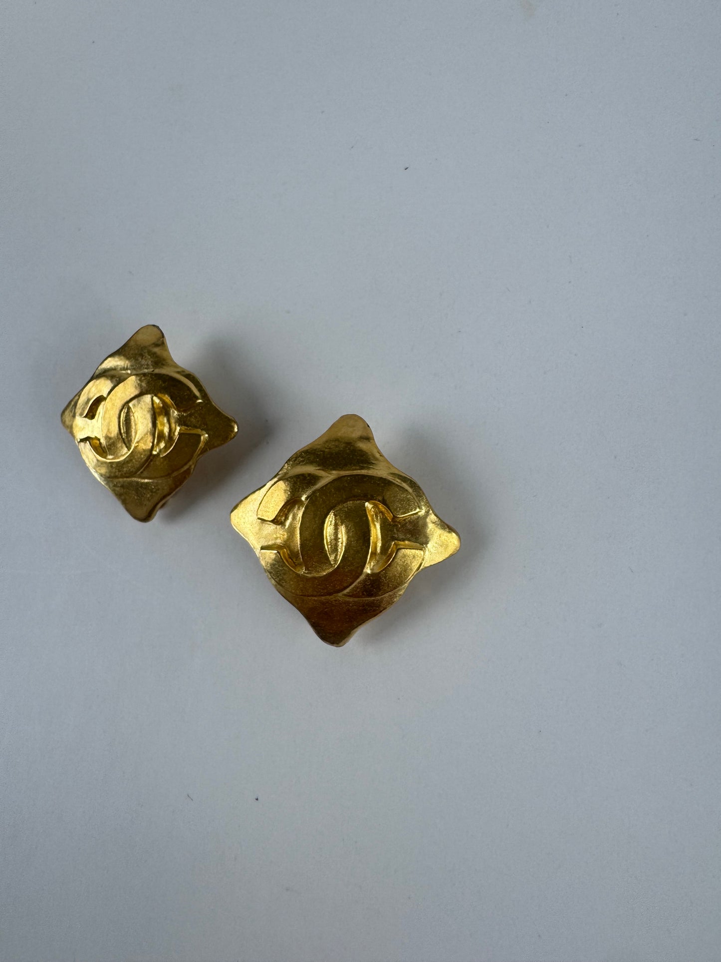 Chanel Vintage CC Logo Triangle Earrings