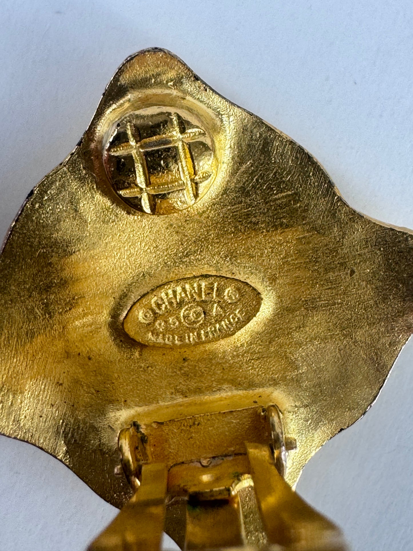 Chanel Vintage CC Logo Triangle Earrings
