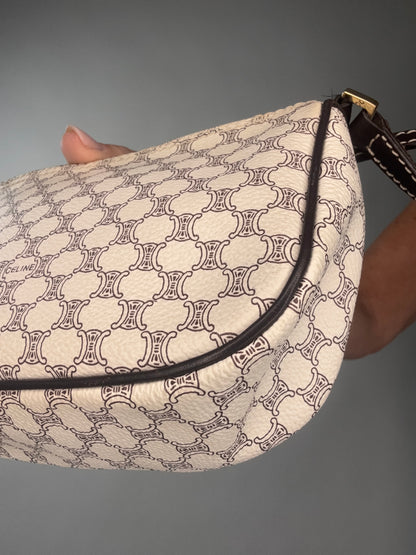 Celine Macadam White Triomphe Pochette