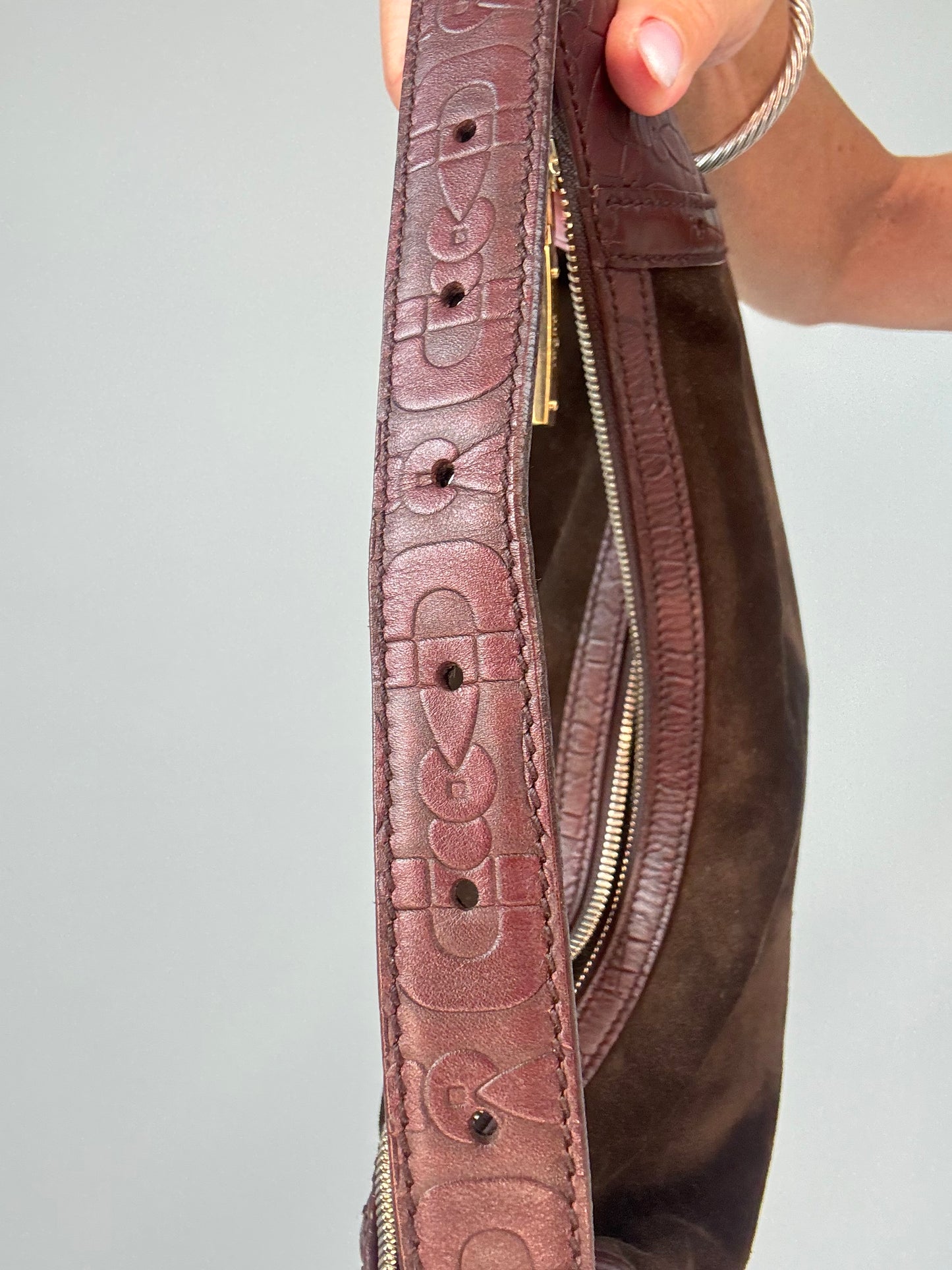 Gucci Horsebit Glam Suede Hobo — Brown