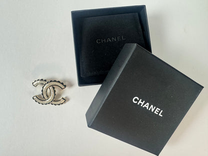 Chanel Black White Brooch