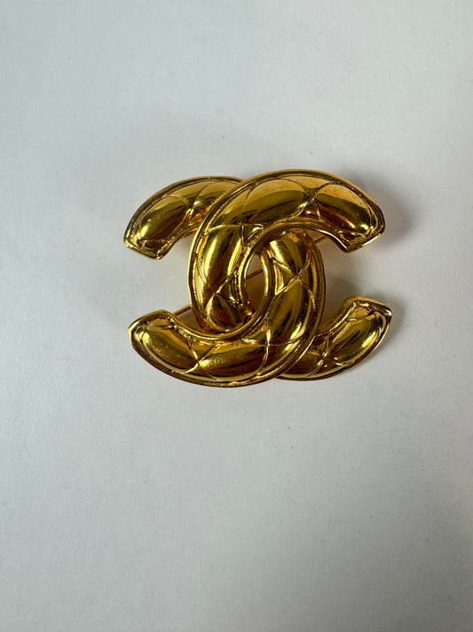 Chanel Vintage Quilted Brooch