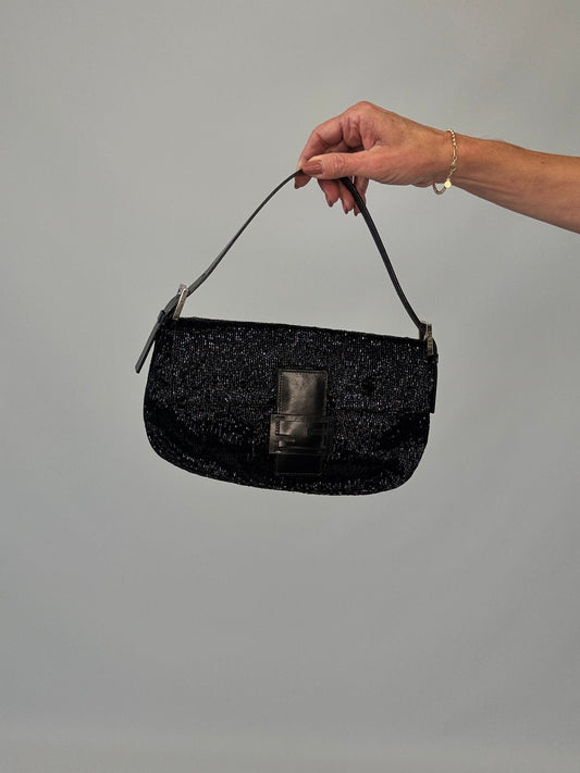 Fendi Beaded Black  Mamma Baguette- Vintage