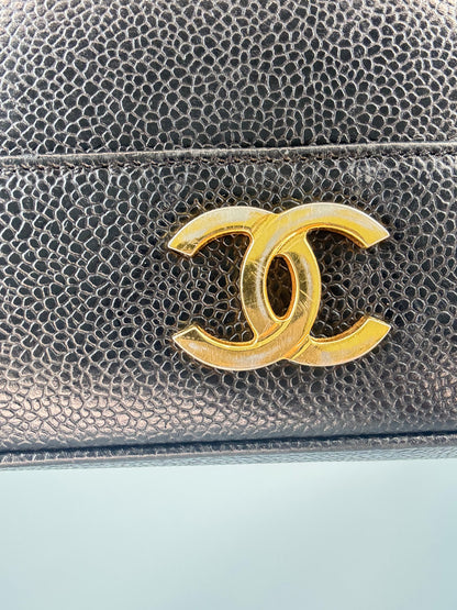 Chanel Vintage Triple CC Caviar Tote — Black
