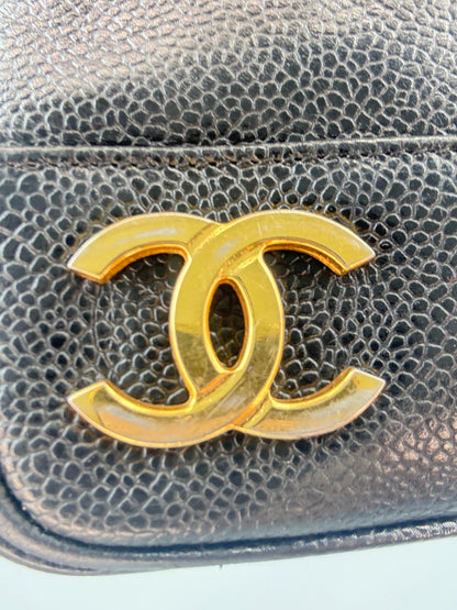 Chanel Vintage Triple CC Caviar Tote — Black