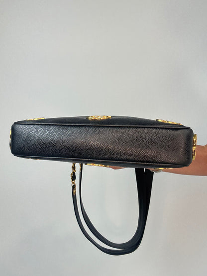 Chanel Vintage Triple CC Caviar Tote — Black