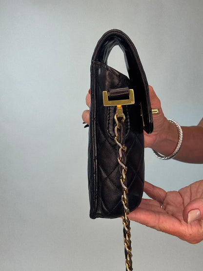 Chanel Vintage Quilted Phone Holder Crossbody