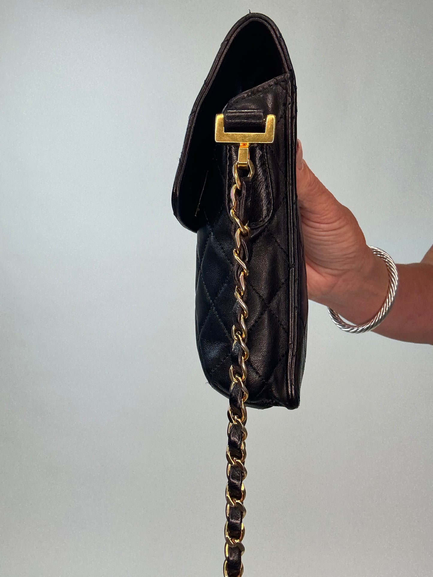Chanel Vintage Quilted Phone Holder Crossbody