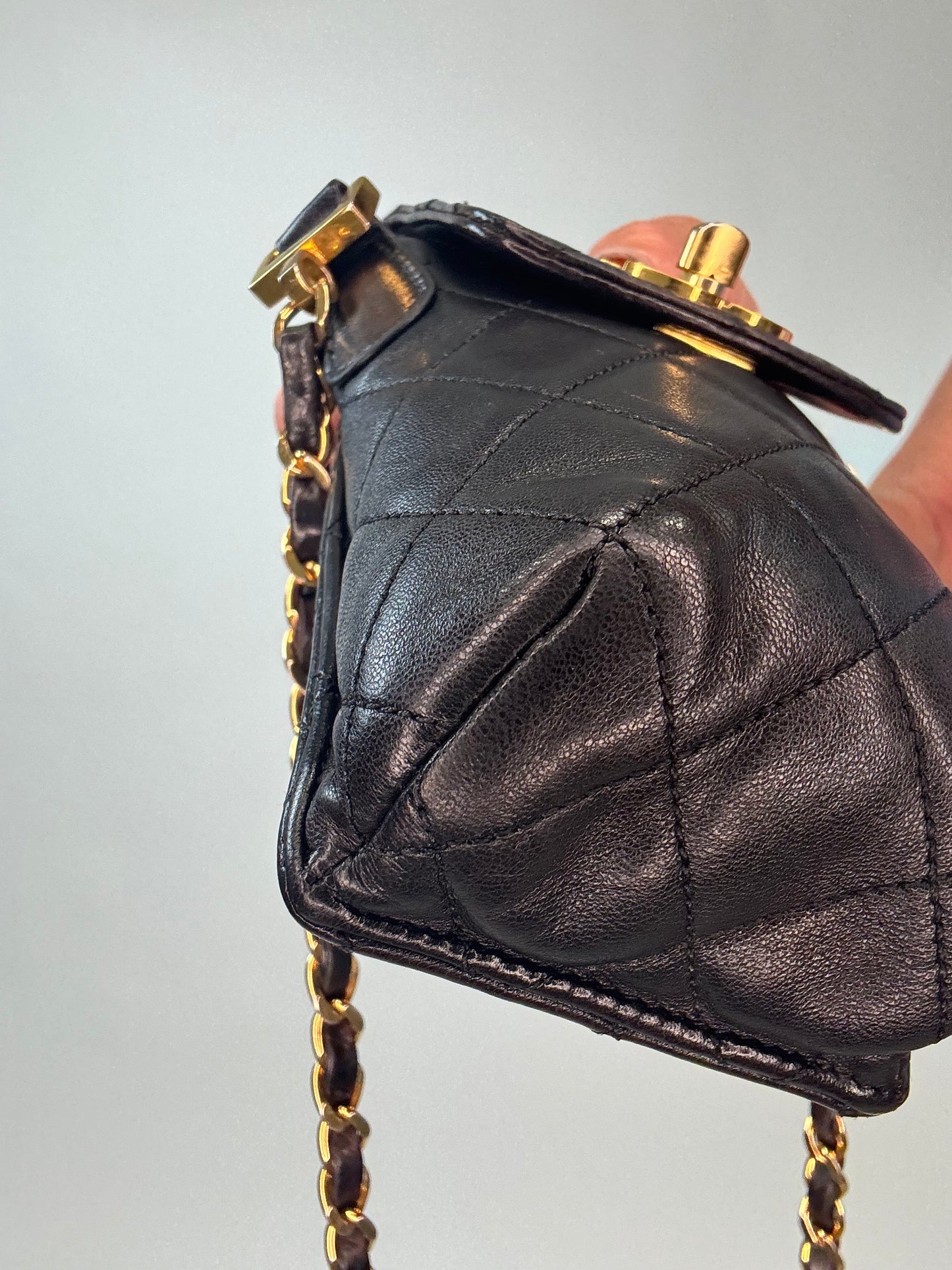 Chanel Vintage Quilted Phone Holder Crossbody