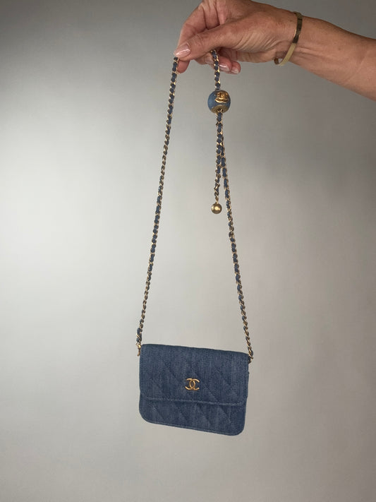Chanel Demin Pearl Crush Waist, Shoulder Bag