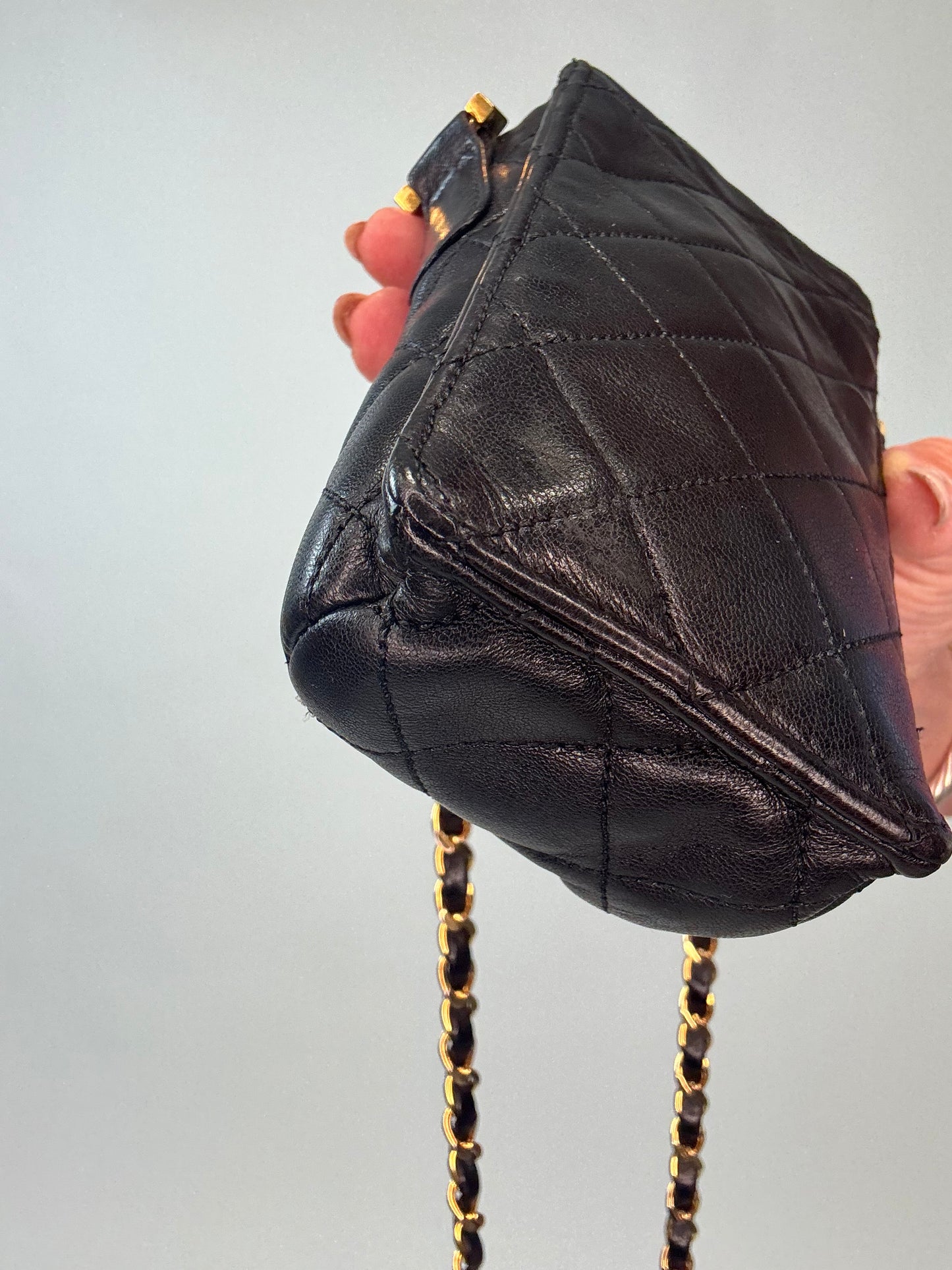 Chanel Vintage Quilted Phone Holder Crossbody