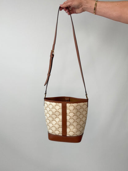 The Celine Triomphe Small Canvas Bucket Bag