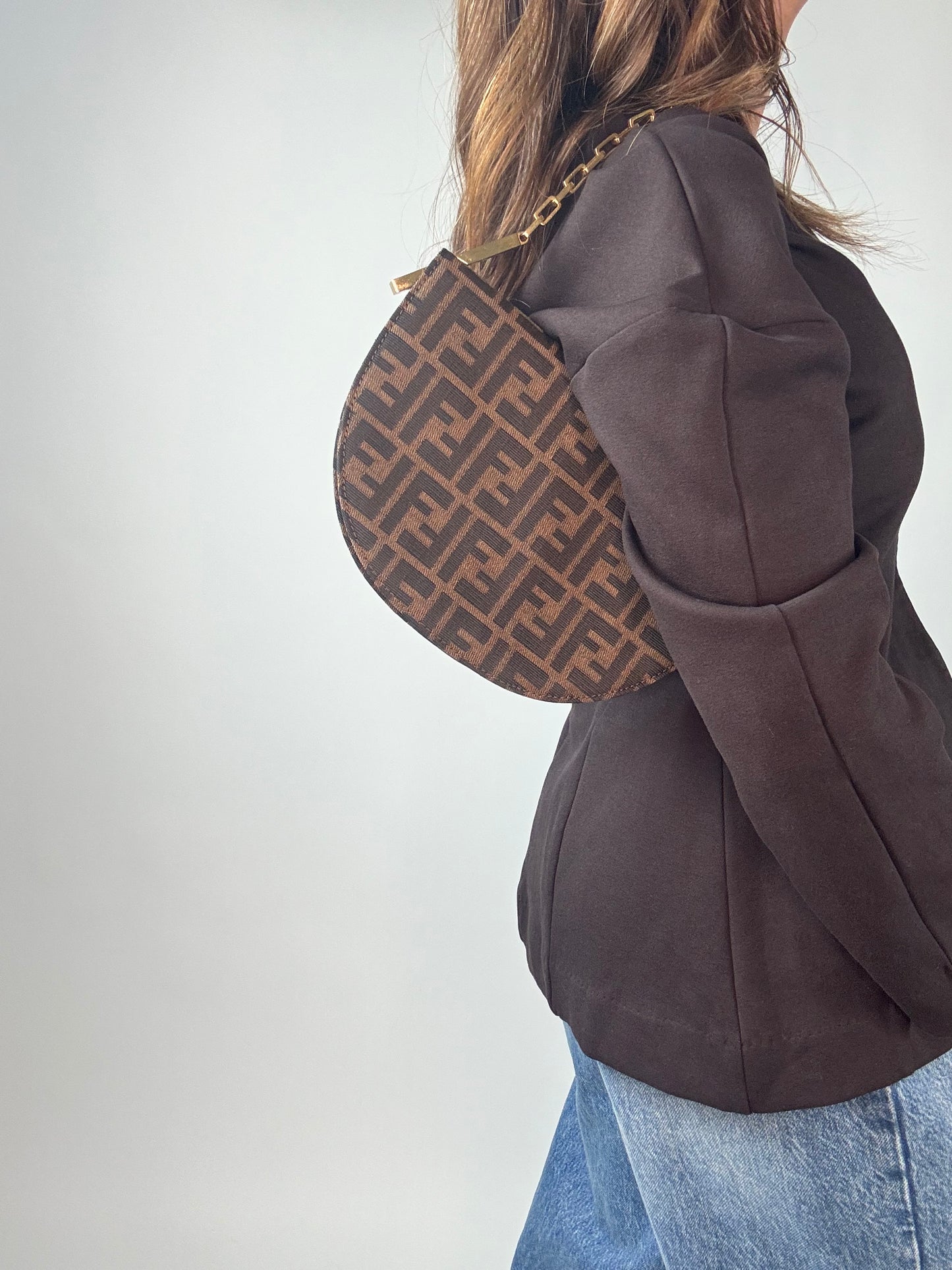 Fendi Rare Zucca Crescent Bag