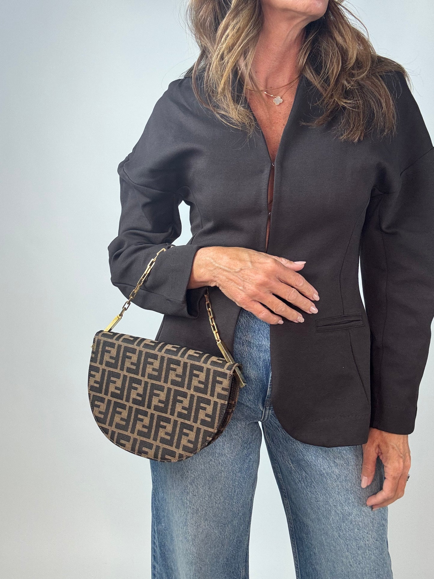 Fendi Rare Zucca Crescent Bag