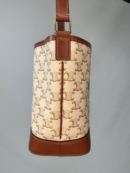 The Celine Triomphe Small Canvas Bucket Bag